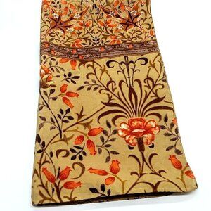 Metropolitan Museum of Art Floral Leaf Print Italian Silk Oblong Scarf